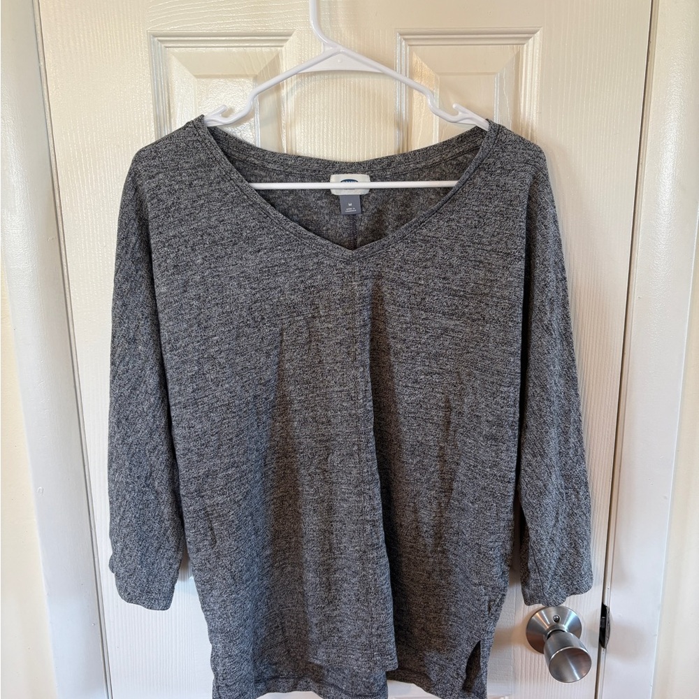 Old Navy Heather Gray V-Neck Womens Sweatshirt
